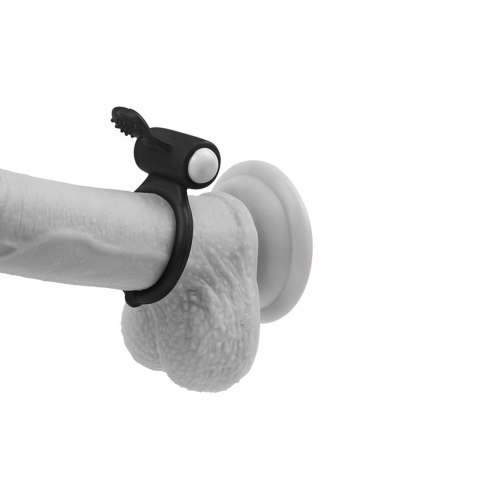 Power Clit Silicone Cockring Black Lovetoy