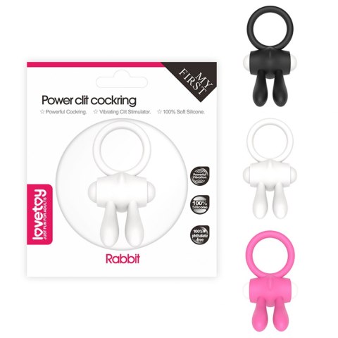 Power Clit Silicone Cockring Black Lovetoy