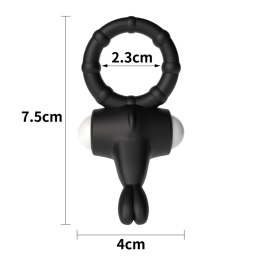 Power Clit Silicone Cockring Black Lovetoy