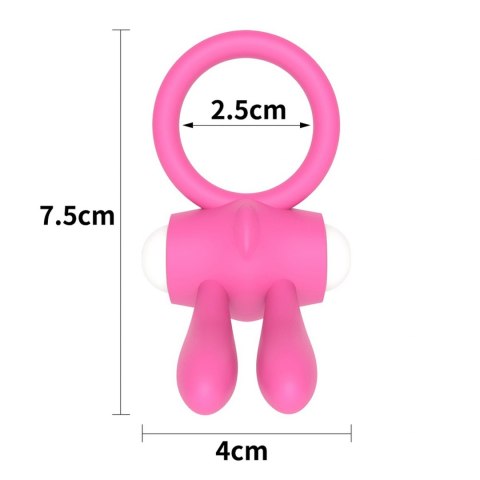 Power Clit Silicone Cockring Pink Lovetoy