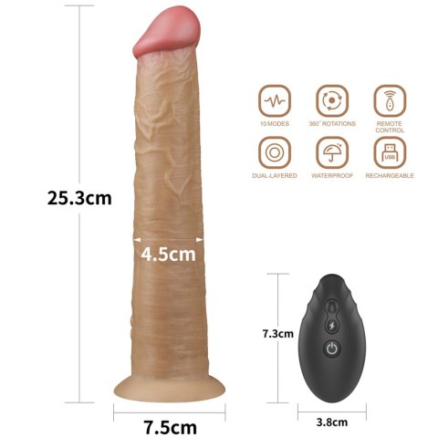 10'' Dual Layered Platinum Silicone Rotator Lovetoy