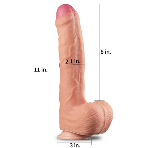 11"" Dual Layer Platinum Silicone Cock Lovetoy