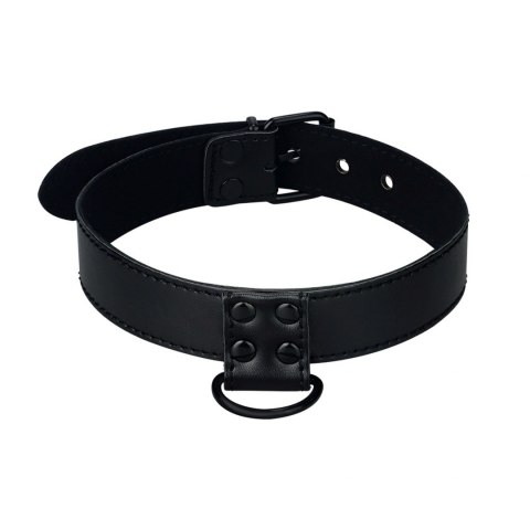 Bondage Fetish Black Matt Collar With Leash Lovetoy