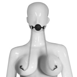 Breathable Ball Gag With Nipple Clamp Lovetoy