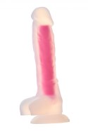 RADIANT SOFT SILICONE GLOW IN THE DARK DILDO LARGE PINK Dream Toys