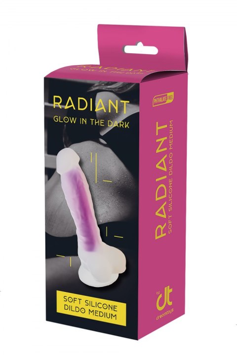 RADIANT SOFT SILICONE GLOW IN THE DARK DILDO MEDIUM PURPLE Dream Toys