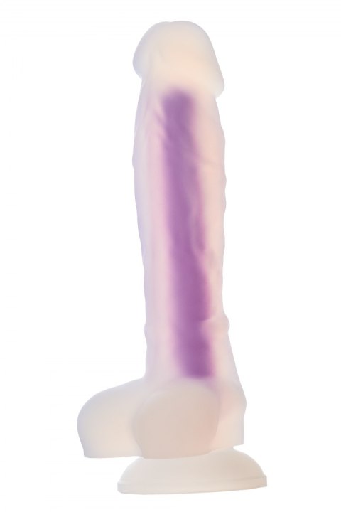 RADIANT SOFT SILICONE GLOW IN THE DARK DILDO MEDIUM PURPLE Dream Toys