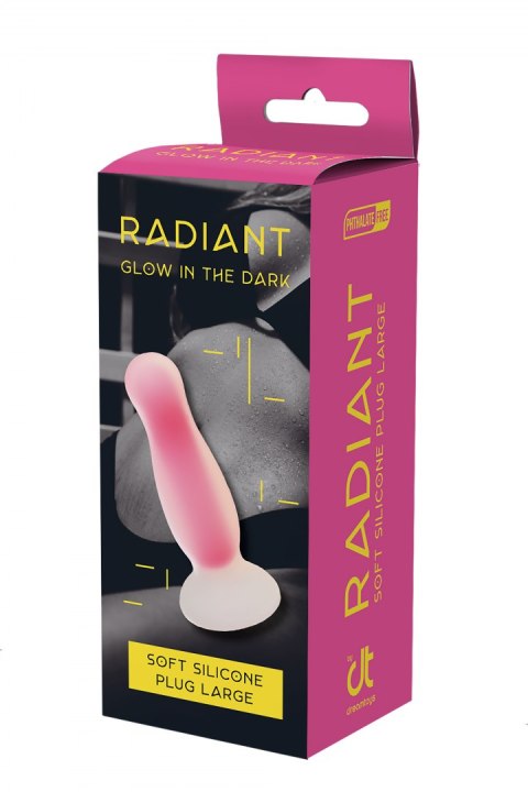 RADIANT SOFT SILICONE GLOW IN THE DARK PLUG LARGE PINK Dream Toys