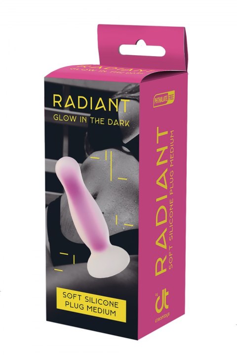 RADIANT SOFT SILICONE GLOW IN THE DARK PLUG MEDIUM PURPLE Dream Toys