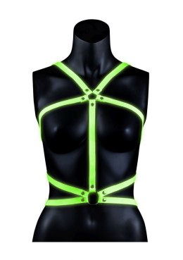 Body Harness - Glow in the Dark - Neon Green/Black - S/M Ouch!