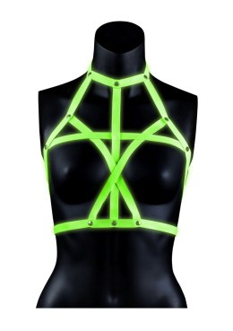 Bra Harness - Glow in the Dark - Neon Green/Black - L/XL Ouch!