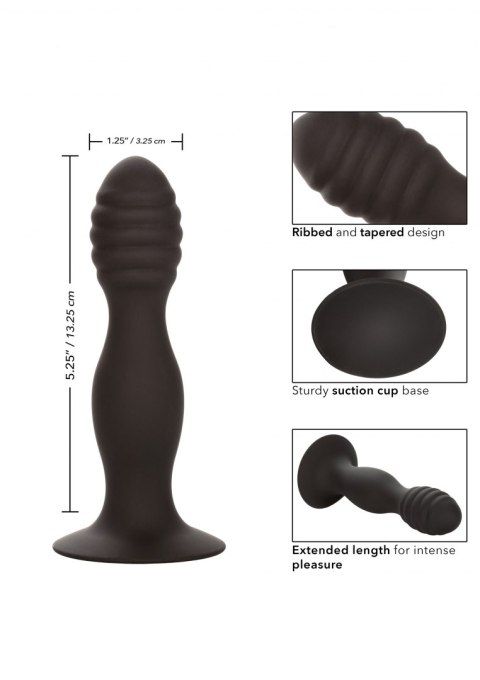 Ribbed Anal Stud Black Calexotics