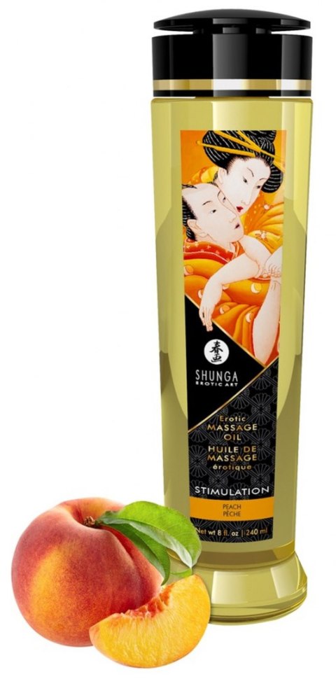 Wegański olejek do masażu - Massage Oil Stimulation PEACH Shunga