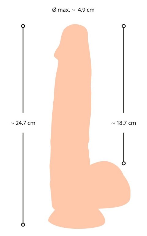 Realistyczne Dildo XL 25cm - NS Dildo with movable skin 25 Nature Skin