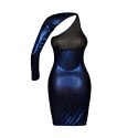 Asymetryczna sukienka mini - HARLO BLUE DRESS S/M Anais