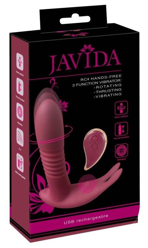 Trzy funkcyjny wibrator -Javida RC Hands-free 3 functio JAVIDA