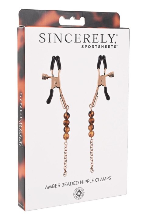 SPORTSHEETS AMBER BEADED NIPPLE CLAMPS Sportsheets