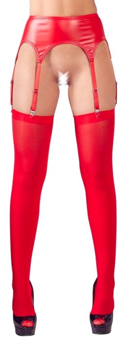 Czerwony Komplet Pas i Pończochy - Suspender Belt Red S/M Mandy Mystery lingerie