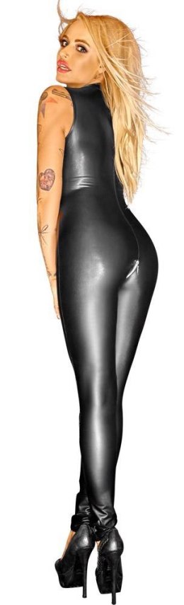 Kombinezon w klimacie BDSM - Jumpsuit with Zips S Noir