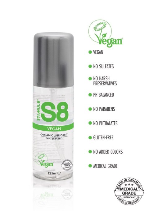 Wegański, Wodny Lubrykant - S8 WB Vegan Lube 125ml Natural Stimul8 S8