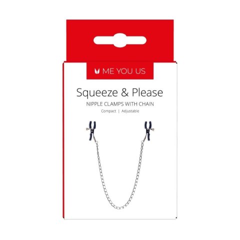 Stymulator- Squeeze N Please Nipple Chain Silver Me You Us