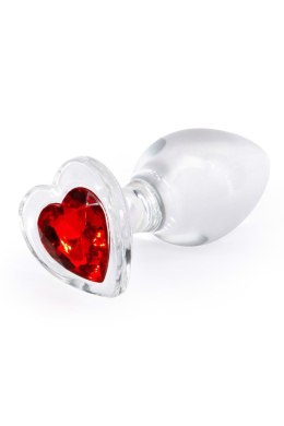 Szklany Korek Analny - CRYSTAL DESIRES RED HEART MEDIUM NS Novelties