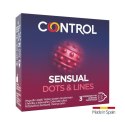 Prezerwatywy 3 szt. - Control Sensual Dots & Lines 3's