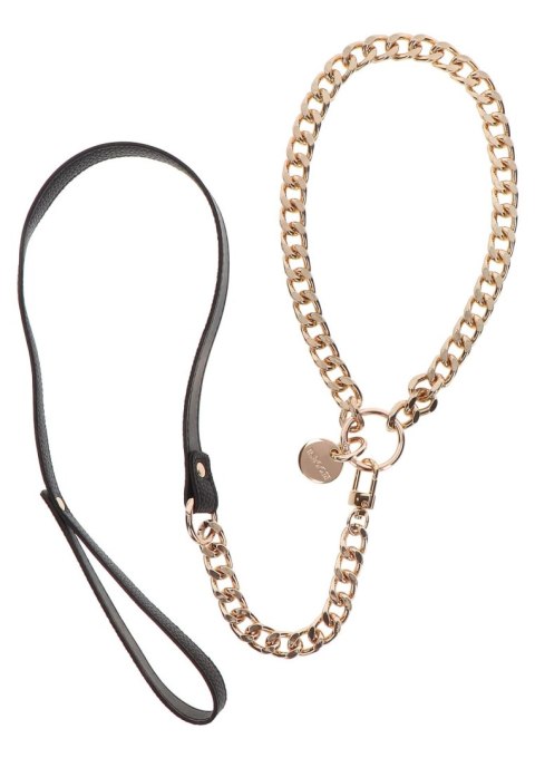 Smycz i obroża - Statement Collar and leash Rose Gold