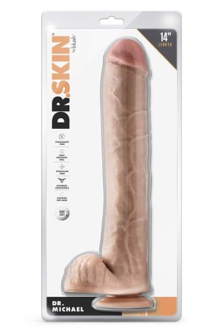 Dildo XXL 35 cm - DR. SKIN DR. MICHAEL 14 INCH DILDO WITH BALLS BEIGE Blush