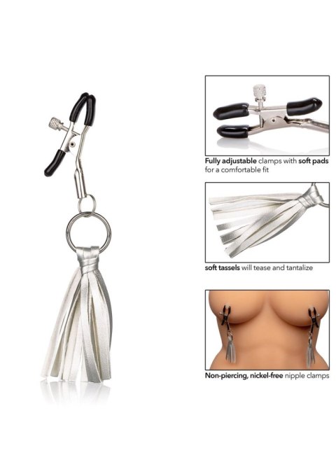 Klamerki na Sutki - Playful Tassels Nipple Clamps Silver CalExotics