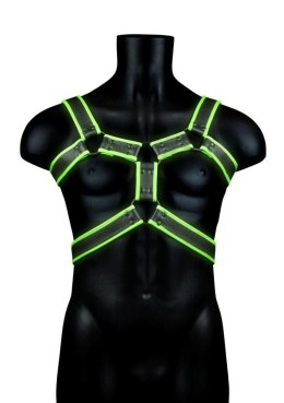Body Harness - Glow in the Dark - Neon Green/Black - S/M Ouch!