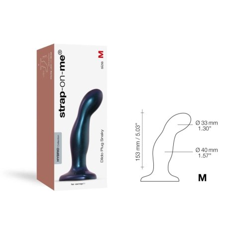 Dildo stymulujace punk G lub P - DILDO PLUG SNAKY BLEU METALLIC - M Strap-on-me