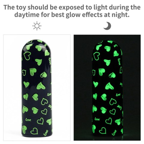 Świecący Mini Wibrator - Rechargeable Glow-in-the-dark Heart Massager Lovetoy