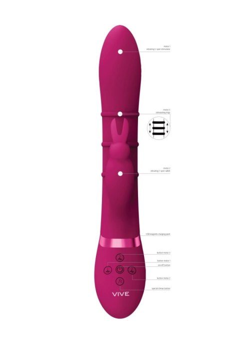 Luksusowy Wibrator - Stimulating Rings, Vibrating G-Spot Rabbit - Pink Vive