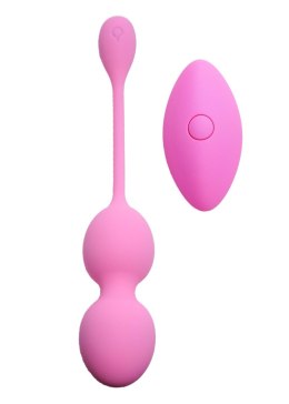 Wibrujące kulki Kegla - Vibrating Kegel Balls 32mm 80g Pink 10 function USB Remote Control - Boss Series Boss Series Femme