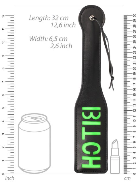 Świecąca Packa - 'Bitch'' Paddle - Glow in the Dark - Black/Neon Green