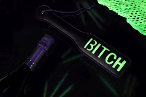 Świecąca Packa - 'Bitch'' Paddle - Glow in the Dark - Black/Neon Green