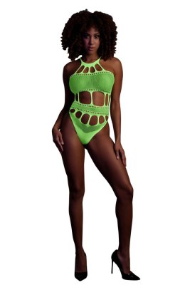 Świecące Body - Body with Grecian Neckline - Neon Green - XS/XL Ouch!