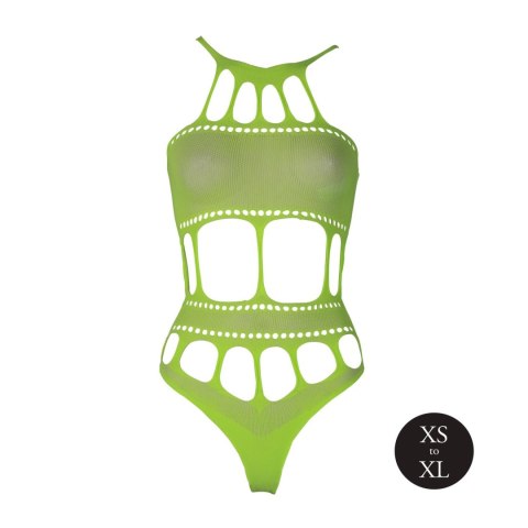 Świecące Body - Body with Grecian Neckline - Neon Green - XS/XL Ouch!