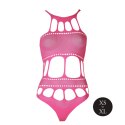 Świecące Body - Body with Grecian Neckline - Neon Pink - XS/XL Ouch!