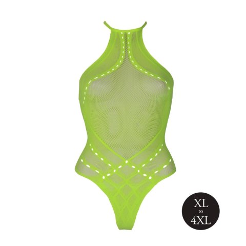 Świecące Body - Body with Halter Neck - Neon Green - XL/XXXXL