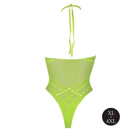 Świecące Body - Body with Halter Neck - Neon Green - XL/XXXXL