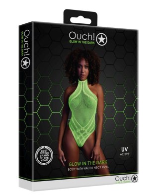 Świecące Body - Body with Halter Neck - Neon Green - XS/XL Ouch!