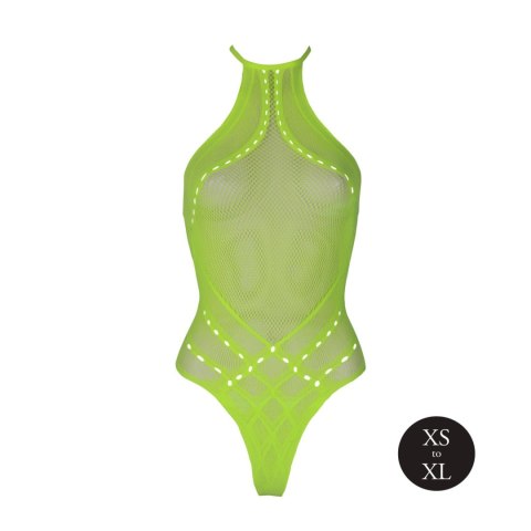 Świecące Body - Body with Halter Neck - Neon Green - XS/XL Ouch!