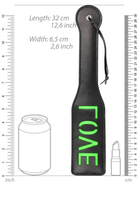 Świecąca Packa - 'Love'' Paddle - Glow in the Dark - Black/Neon Green