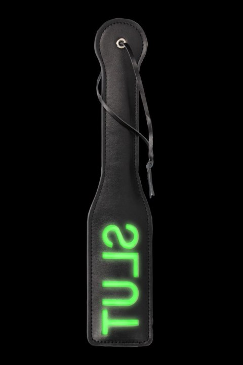 Świecąca Packa - 'Slut'' Paddle - Glow in the Dark - Black/Neon Green