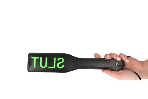 Świecąca Packa - 'Slut'' Paddle - Glow in the Dark - Black/Neon Green