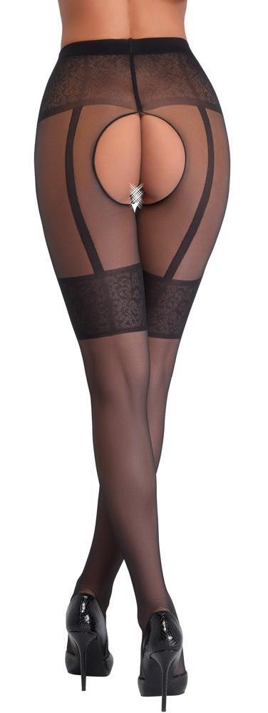 Rajstopy z otwartym krokiem - Crotchless Tights 2 Cottelli LEGWEAR