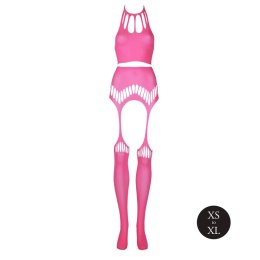 Dwóczęściowe Bodystocking - Two Piece with Crop Top and Stockings - Pink - XS/XL Ouch!