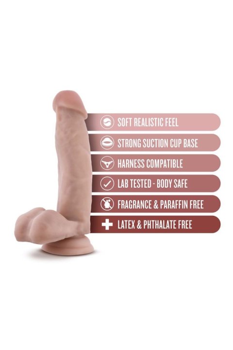 Realistyczne Dildo 18 cm - DR. SKIN DR. MARK 7 INCH DILDO WITH BALLS BEIGE Blush